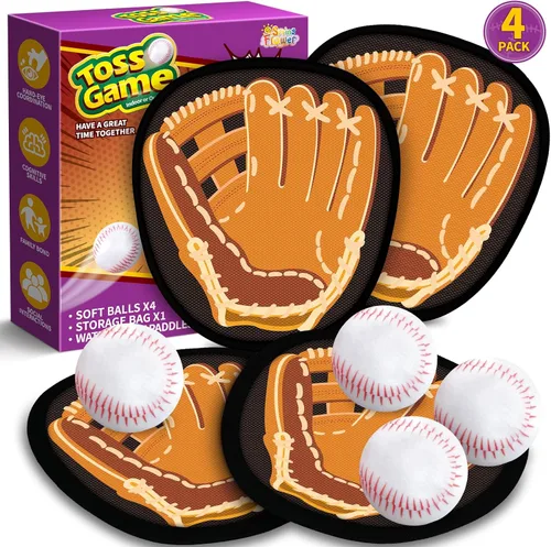 SpringFlower Juego de atrapar y lanzar, juguete deportivo al aire libre para niños pequeños, juego de pelota de palo para atrapar bolas, regalos de