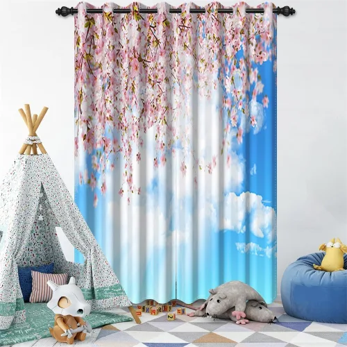 Miniatura 162 de Cortinas japonesas con pintura de tinta, monte Fuji, sol rojo, puesta de sol, hojas de bambú, cortinas de ventana para dormitorio, sala de estar