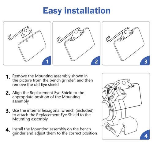 Miniatura 6 de SCOTTCHEN Protector de ojos de repuesto para amoladora de banco de vidrio templado, 4 x 5 pulgadas, escudos de seguridad, cubierta protectora