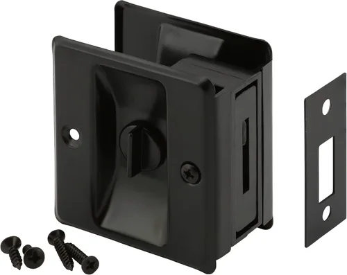 Miniatura 4 de Cerradura de privacidad para puerta de bolsillo Prime-Line N 6774 con tirador - Reemplaza cerraduras de puerta de bolsillo viejas o dañadas rápida