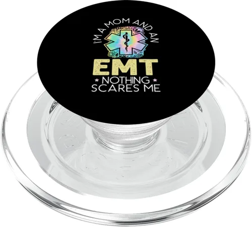 Miniatura 8 de PopSockets para cuidado de la salud paramédico de Soy una mamá y una EMT EMS PopGrip intercambiable