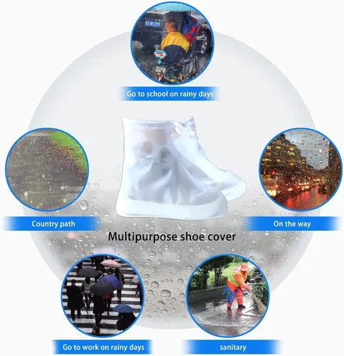 Miniatura 3 de Fundas impermeables para botas de lluvia, con control de arena, antideslizantes, suela de goma de PVC, reutilizables, botas de lluvia y nieve