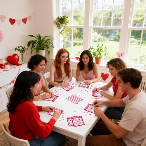 Miniatura 2 de jollylife Tarjetas de bingo para 40 jugadores para el día de San Valentín, suministros para fiestas, actividades para adultos (rosa)