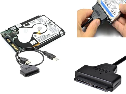 Miniatura 8 de KUJOBUY Adaptador de cable SATA a USB 2.0 para disco duro HDD de 2.5 "Conector de disco duro SSD de 22 pines 7+15 Cable SATA 1 2 3 Convertidor