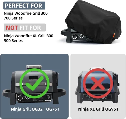 Miniatura 2 de Funda impermeable para parrilla Ninja Woodfire al aire libre, accesorios para parrilla de ahumador de fuego de madera Ninja serie OG300/700