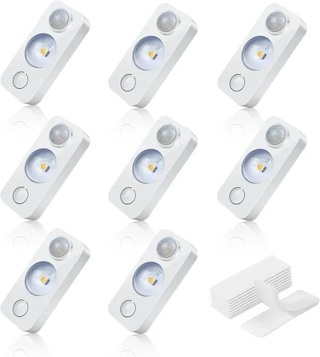 Miniatura 8 de NIEGNOWOO Luces LED con sensor de movimiento en forma de disco, recargables, luces de gabinete, se adhieren, luz nocturna LED inalámbrica