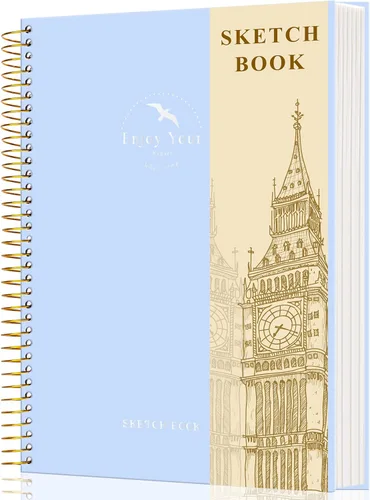 FLYING EAGLE Cuaderno de bocetos de tapa dura para dibujar de 8.5 x 11 pulgadas, cuaderno de bocetos en espiral para adultos, mujeres y niños con
