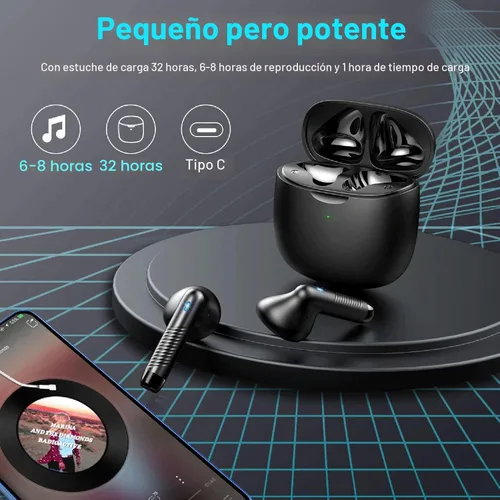 Miniatura 7 de Auriculares inalámbricos, auriculares Bluetooth 5.4 con graves estéreo, auriculares Bluetooth en el oído con cancelación de ruido y micrófono