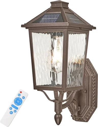 Miniatura 9 de Luces solares de pared para exteriores de 15 pulgadas de altura del anochecer al amanecer, luces solares para exteriores con control remoto, luces
