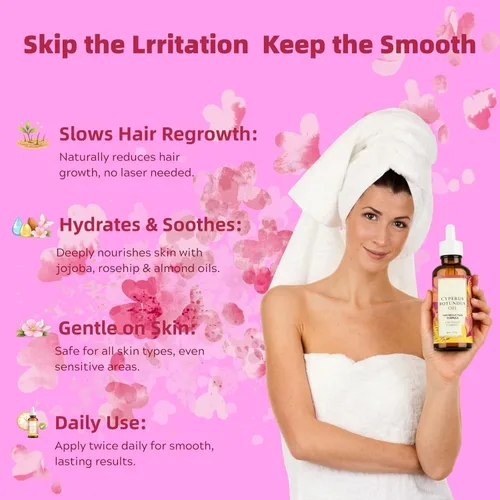 Miniatura 3 de Natural Cyperus Rotundus Oil for Hair Removal, Cyperus Rotundus Oil 60ml, Reduces Unwanted Hair Growth, Moisturizing & Soothing CyperusOil for