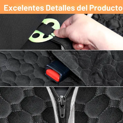 Miniatura 9 de Mancro Funda de asiento de automóvil para perro para asiento trasero, 2026 mejorada 600D, resistente, impermeable y resistente a los arañazos, Negro