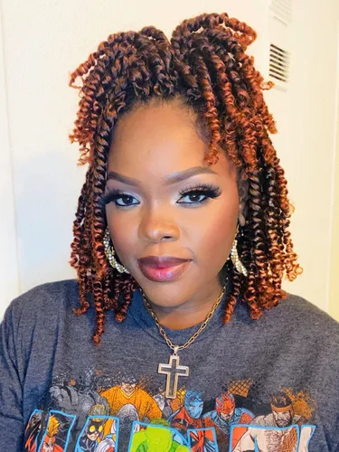 Miniatura 46 de 8 paquetes de extensiones de cabello sintético pretrenzado y prerrizado de ganchillo de 14 pulgadas, con rizos de pasión, para mujeres negras