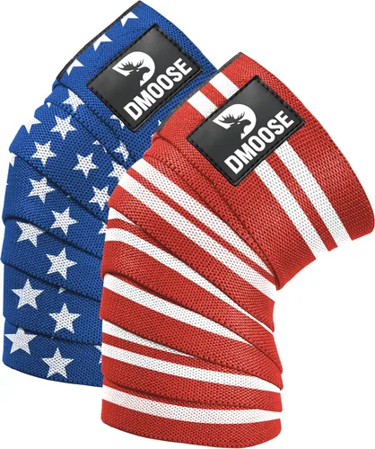 DMoose Fitness Rodilleras para levantamiento de pesas (par) rodilleras de 78 pulgadas para apoyo articular, sentadillas y levantamiento de potencia,