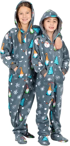 Miniatura 4 de Footed Pajamas - Enterizo con capucha a juego para la familia Suéteres de una pieza para niños, niñas, hombres, mujeres y mascotas, unisex, Naranja