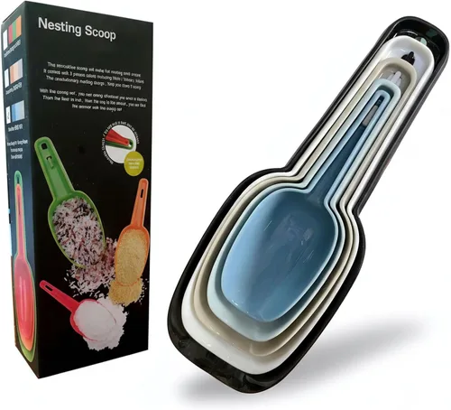Miniatura 12 de Paquete de 4 cucharas de plástico para recipientes, cuchara de plástico para cubitos de hielo, cucharas de harina, productos secos, granos de café