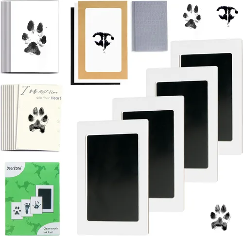 DeerZone Kit de impresión de huellas sin tinta, kit de impresión de huellas de perro, kit de impresión de nariz de perro, almohadillas de tinta de