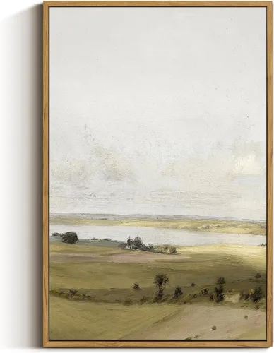 Miniatura 69 de VIYYIEA Arte de Pared en Lienzo Enmarcado Decoración del Hogar, Decoración de Granja Valles Ondulantes bajo Cielos Despejados Pintura de Pared