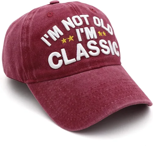 Miniatura 3 de Divertidos regalos de jubilación o cumpleaños sombreros para hombres y mujeres, gorra de béisbol clásica I'm Not Old Regalos para papá, abuelo