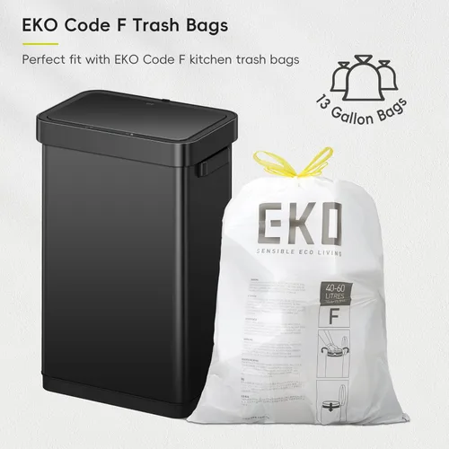 Miniatura 8 de EKO Deluxe Mirage-T - Bote de basura rectangular sin contacto con sensor de movimiento de 50 litros/13.2 galones, acabado de acero inoxidable negro