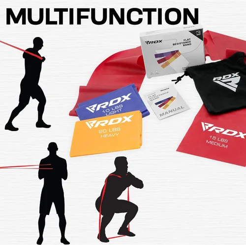 Miniatura 6 de RDX Bandas de resistencia TPE 3 niveles 1.5M de largo, certificado REACH RoHS CPSIA, bucle elástico grueso y agradable a la piel, yoga, gimnasio