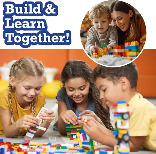 Miniatura 7 de Placas base clásicas para ladrillos de construcción – Juego de 6 placas de construcción grandes de 10 x 10 pulgadas (multicolores) – Conectividad