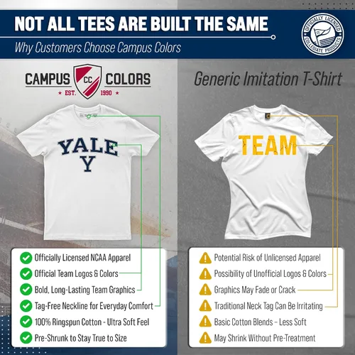 Miniatura 92 de Campus Colors NCAA - Camiseta de algodón para adulto, unisex, para el día del juego Azul marino