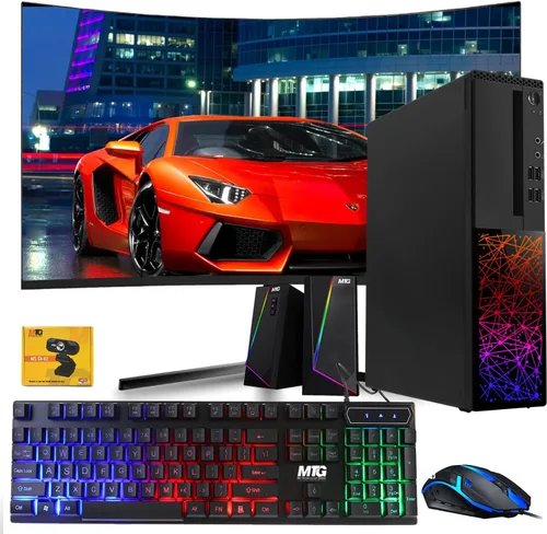 TechMagnet PC de escritorio para juegos, Intel i5 6ª generación, Galaxy, 16 GB de RAM, SSD de 1 TB, monitor MTG de 24 pulgadas, teclado RGB, GT
