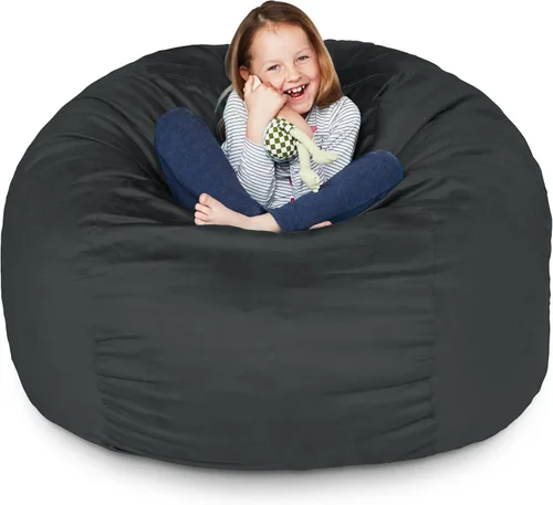 Lumaland Silla Puf Lujosa Mediana de 3 pies con Funda de Microgamuza - Ultra Suave, Relleno de Espuma, Sofá Puf Lavable para Adultos, Adolescentes,