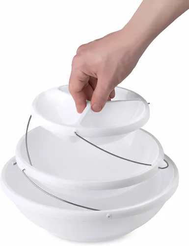 Miniatura 3 de Masirs Cuenco plegable de 3 niveles: diseño decorativo se pliega para un almacenamiento mínimo. Ideal para servir aperitivos, ensalada y fruta.