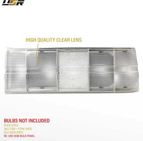 Miniatura 6 de USR Pre Face 84-86 E30 EURO OE Style Lente Clara Esmerilada Luz Trasera Set de Lámpara Trasera (Izquierda + Derecha) Compatible con 1984-1986 BMW