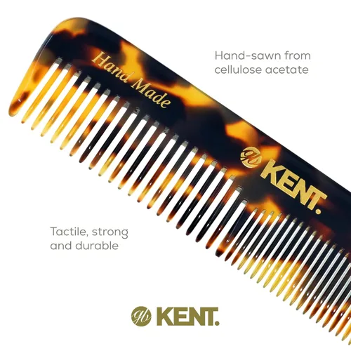 Miniatura 5 de Kent OT Tokyo Amarillo Peine de Bolsillo de Dientes Finos y Anchos - Peine de Cabello Hecho a Mano para Hombres, Mujeres y Niños, Peine de Bolsillo
