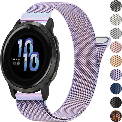 Miniatura 15 de 18mm Bandas de metal para Garmin Venu 3S / Venu 4 41mm / Venu 2S / Vivoactive 4S / Vivomove 3S / Forerunner 265s Correas de reloj, Correa de muñeca