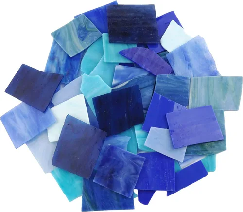 Miniatura 10 de Lanyani Piezas de Vidrio de Vitral de Catedral Transparente en Láminas, Suministros de Azulejos de Mosaico de Vidrio para Manualidades, Forma Mixto
