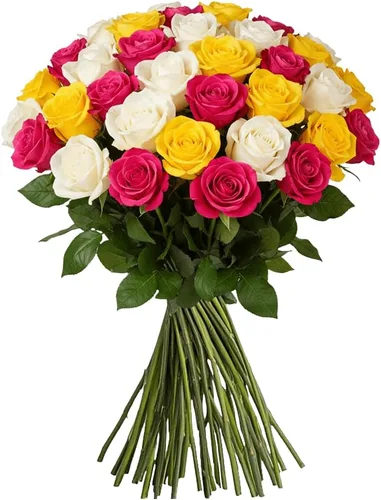 Miniatura 22 de GlobalRose Ramo de 50 rosas surtidas, rosas de origen responsable, flores frescas, ramo fresco de flores seleccionadas a mano para el día