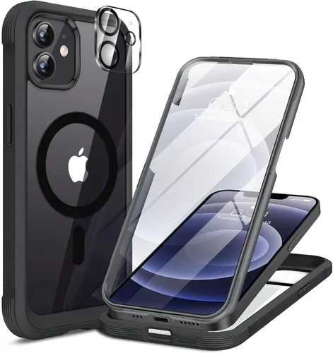 Miniatura 201 de Miracase Funda para iPhone 13 de 6.1 pulgadas, [sin burbujas] funda de teléfono de cuerpo completo con pantalla de vidrio completa integrada, sin