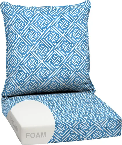 Miniatura 61 de Arden Outdoor Deep Seat Cushion Set, 24 x 24 pulgadas, Cojín para patio resistente al clima, a la lluvia y a la decoloración para silla, sofá y sofá