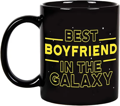 Fatbaby Taza de café con texto en inglés "Best Boyfriend in the Galaxy", divertido regalo de cumpleaños, día de San Valentín, Navidad, para novio y