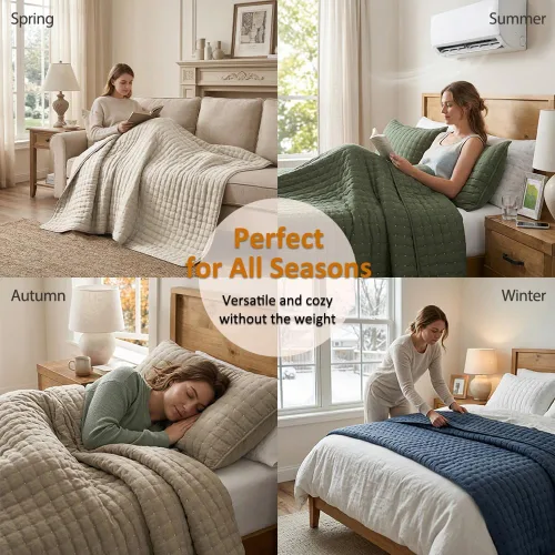 Miniatura 8 de WDCOZY Juego de ropa de cama tamaño individual con funda de almohada, colcha suave y ligera, edredón acolchado y fino para todas las estaciones, 2