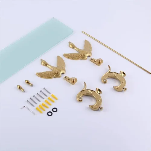 Miniatura 7 de Estante de cristal de cisne para ducha, juego de accesorios de baño, montaje en la pared, 19.7 in, soporte de una sola capa, organizador de baño