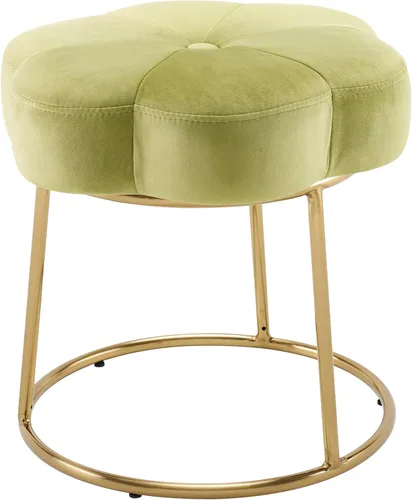 Miniatura 16 de Linon Talulah - Taburete decorativo y tocador verde claro y dorado