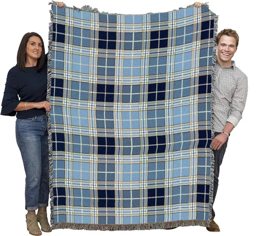 Miniatura 19 de Pure Country Weavers - Manta a cuadros Black Watch Tartan - Tapicería de regalo tejida con patrones, de algodón - Fabricada en Estados Unidos (72x54)