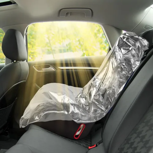 Miniatura 2 de BBTO 2 fundas para asiento de automóvil, protector reflectante para asiento de automóvil, protector reflectante para asiento de automóvil, Plateado