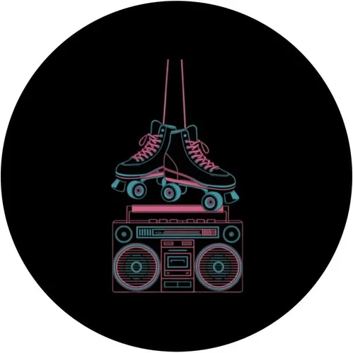 Miniatura 3 de Retro Skater Vibes with Boombox PopSockets Adhesive PopGrip