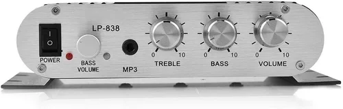 Miniatura 2 de Amplificador de audio estéreo, Mini HiFi 2.1 estéreo Bass Amplificador de potencia de audio para el hogar, amplificador digital profesional para uso