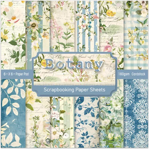 Miniatura 18 de Bloc de Papel para Scrapbooking Blue Sea - 24 Hojas de 6 Pulgadas con Patrones Estéticos Decorativos para Collage Decoupage Envoltorio Suministros