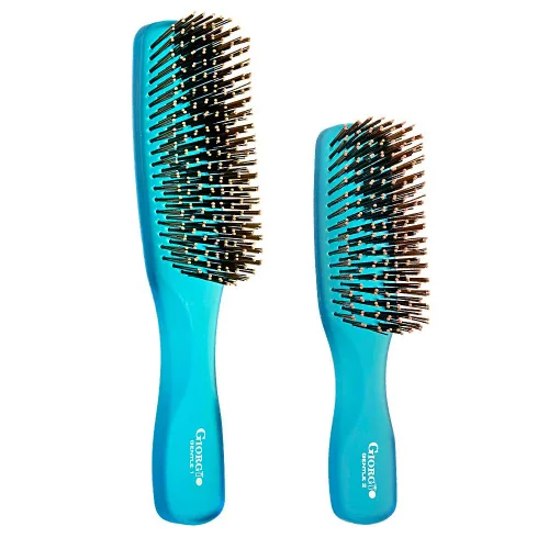 Miniatura 8 de Giorgio GION1B - Cepillo desenredante suave para el cabello, color azul neón, de 7.75 pulgadas, para hombres y mujeres. Cerdas suaves para cuero