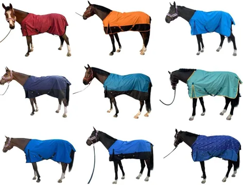 Miniatura 3 de 1200Denier - Manta impermeable y transpirable para caballo (63.8 in), color azul