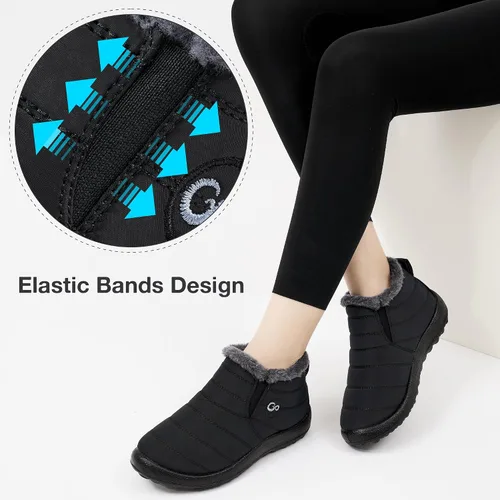Miniatura 5 de Botas de nieve de invierno para mujer, impermeables, con forro de piel, cómodas, botas de exterior cálidas, antideslizantes, para invierno