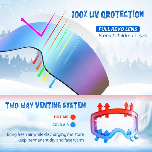 Miniatura 2 de EXP VISION Gafas de Esquí/Snowboard Parent-child Gafas de Nieve Sobre Gafas para Hombres, Mujeres, Adolescentes y Niños Gafas de esquí