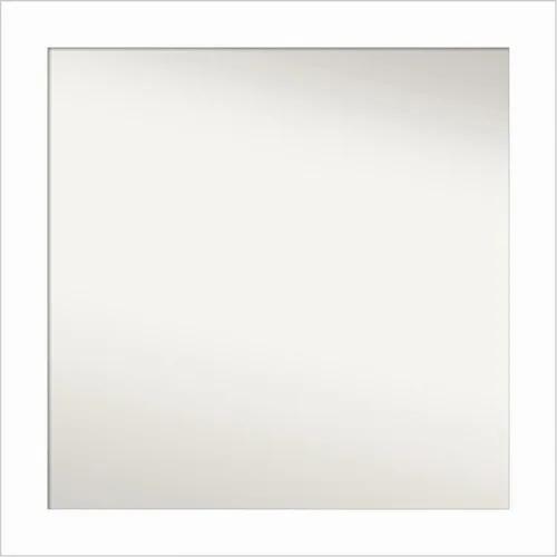 Amanti Art Espejo de baño blanco para sobre el fregadero, 24 x 24 pulgadas, hecho a medida, espejo de tocador cuadrado blanco estrecho, marco de